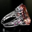 Luxuriously Crafted AAA Pink Morganite, Ruby Ring