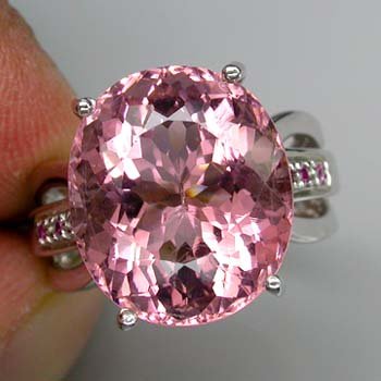 Luxuriously Crafted AAA Pink Morganite, Ruby Ring