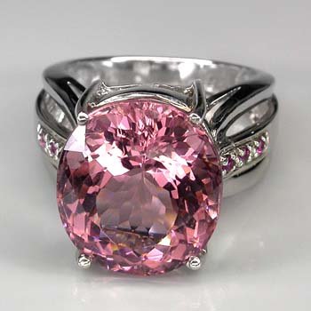 Luxuriously Crafted AAA Pink Morganite, Ruby Ring
