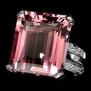 Morganite 16 Carat Emerald Cut AAA Color, Diamond Cut White Sapphire Accent Band