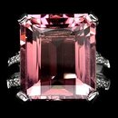 Morganite 16 Carat Emerald Cut AAA Color, Diamond Cut White Sapphire Accent Band