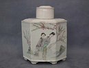 Antique Chinese Export Famille Rose Porcelain Tea Caddy