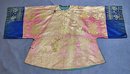 Antique Chinese Qing Dynasty Damask Silk Robe