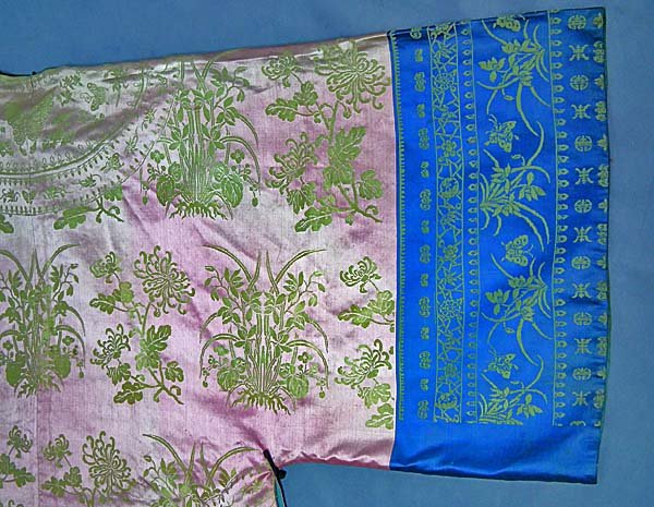 Antique Chinese Qing Dynasty Damask Silk Robe