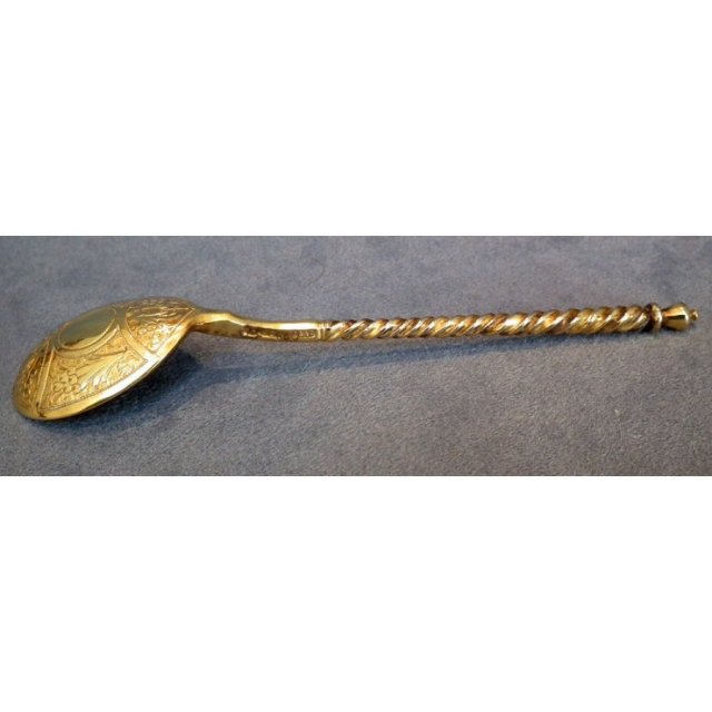 Antique Imperial Russian Silver-gilt Spoons Set of 12
