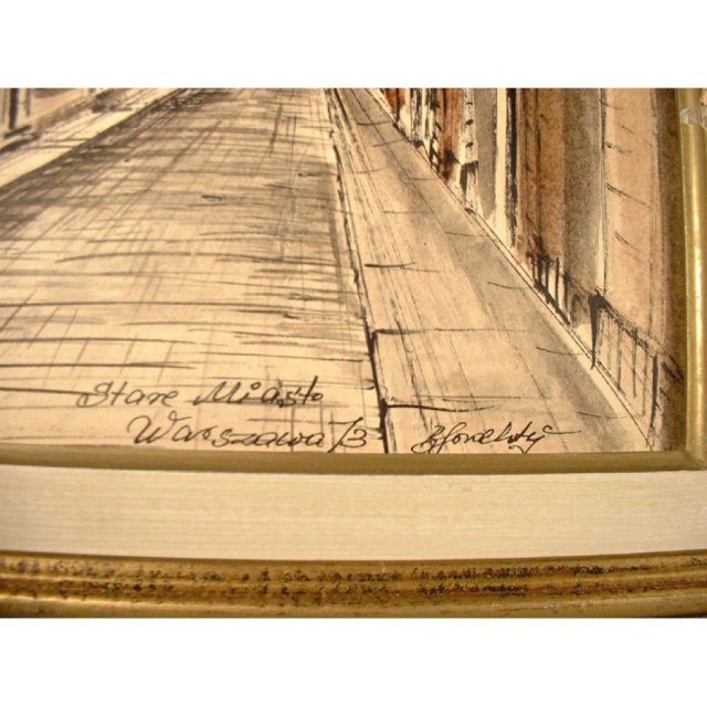 POLISH PAINTING, WATERCOLOR AND INK, SIGNED 1973