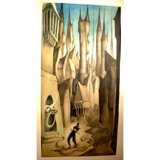 German Watercolor by Johannes Grüger Deutsche Aquarelle No1