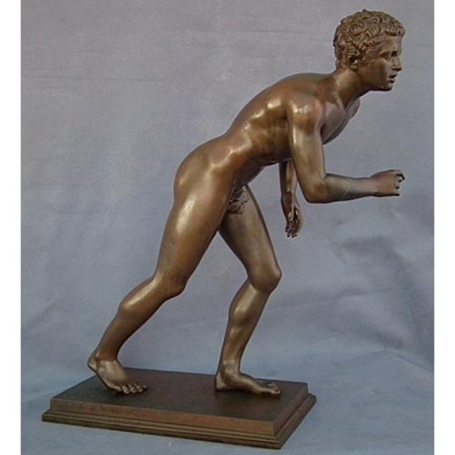 Antique Chiurazzi Bronze Sculpture Nude Male Athlete