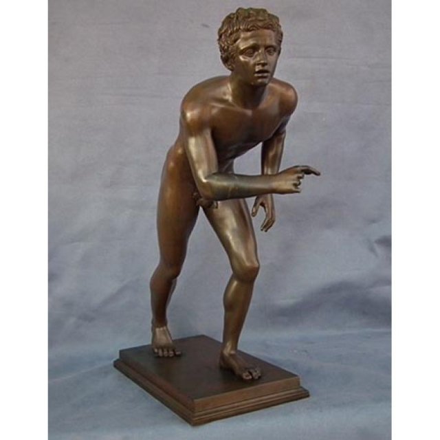 Antique Chiurazzi Bronze Sculpture Nude Male Athlete