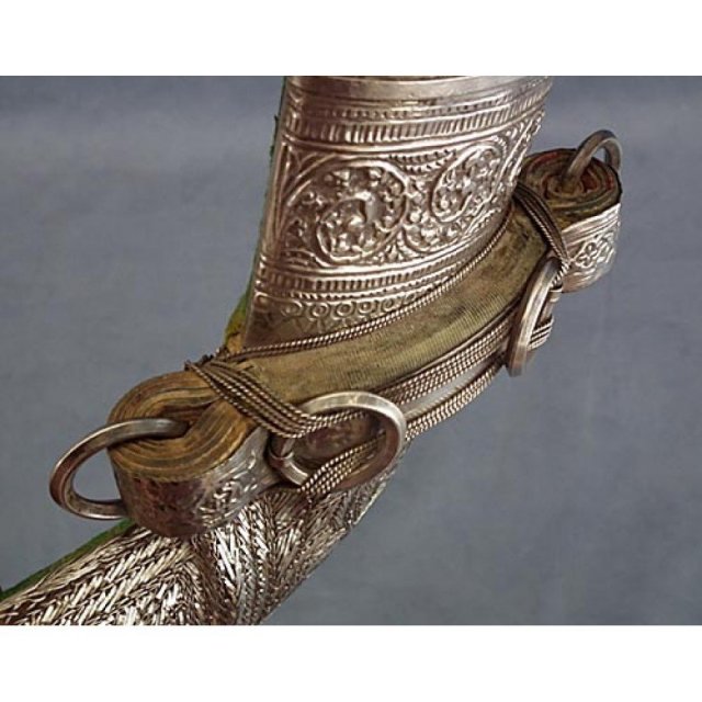 Antique Jambiya Arab silver mounted Islamic Dagger
