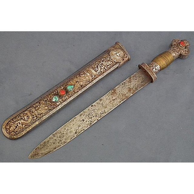 Antique Tibetan Silver Sword 18th century Tibet