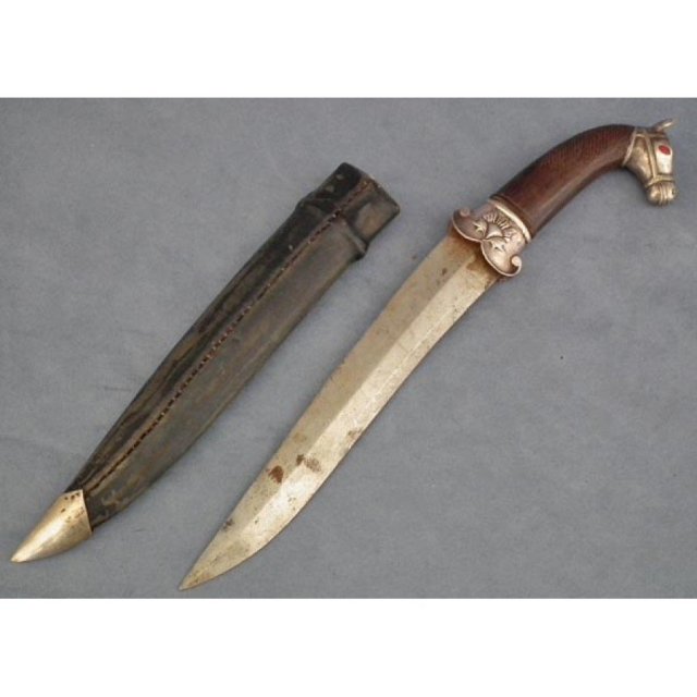 Antique Indo Persian Islamic Mughal Silver Dagger Khanjar