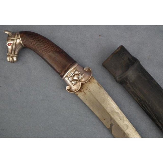 Antique Indo Persian Islamic Mughal Silver Dagger Khanjar