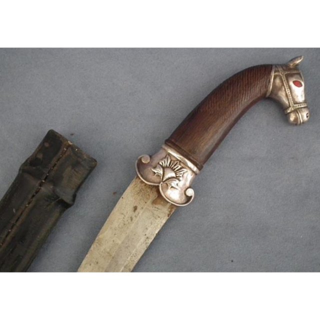 Antique Indo Persian Islamic Mughal Silver Dagger Khanjar