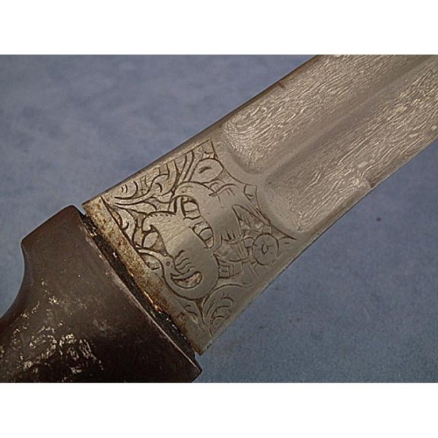 Antique Indo Persian Islamic Dagger Khanjar Jambiya Damascus Wootz