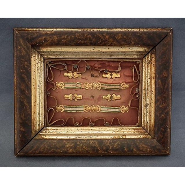 SOLD Large Antique Reliquary St. Joseph, St. Pierre, Ab. St. Zotique, Ste.Placide,M.