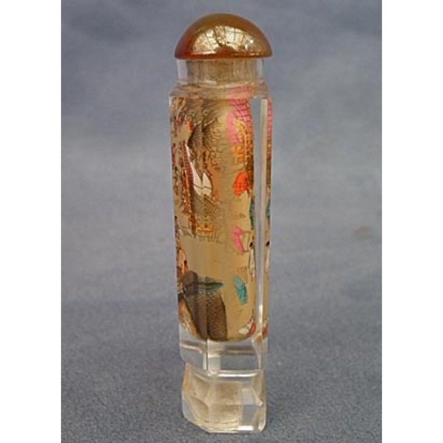 Chinese Inside Painted Crystal Glass Snuff Bottle