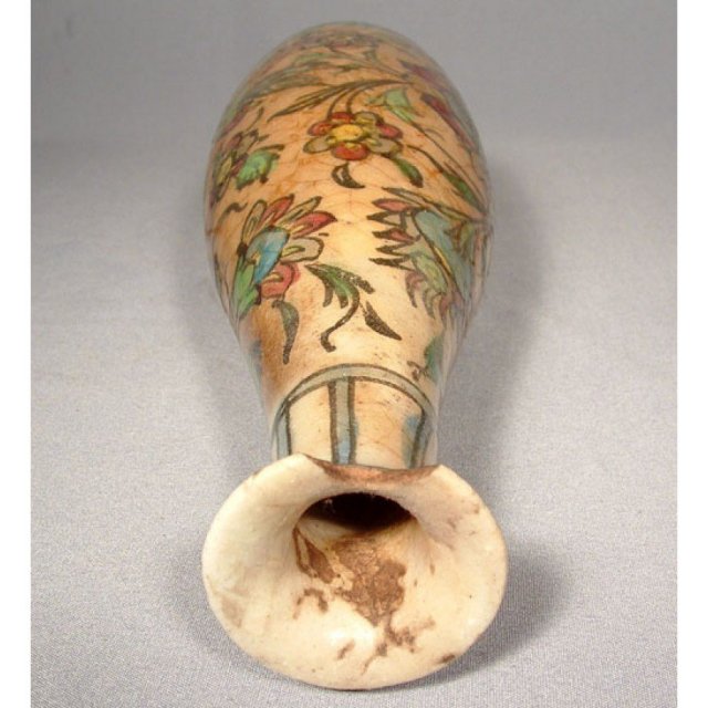 Antique Persian Islamic Ceramic Flask 19th c