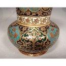 SOLD Antique Islamic Indian Mughal Enameled Gilt Copper Vase 18th c