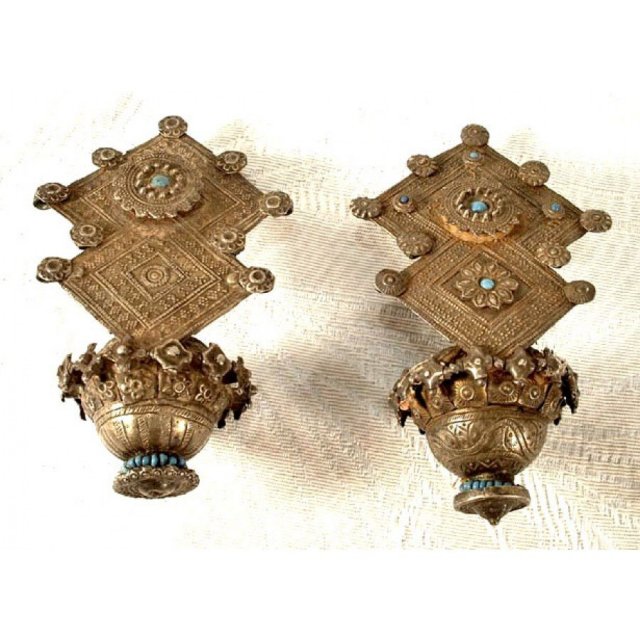 Antique Islamic Silver Earrings 19th century