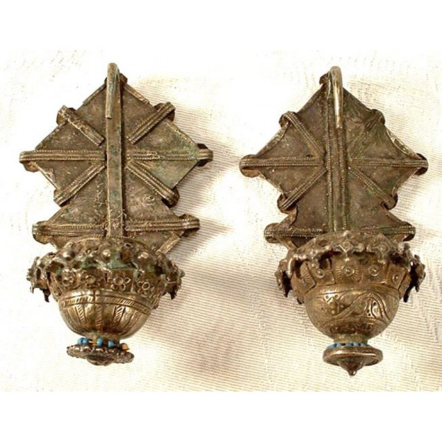 Antique Islamic Silver Earrings 19th century