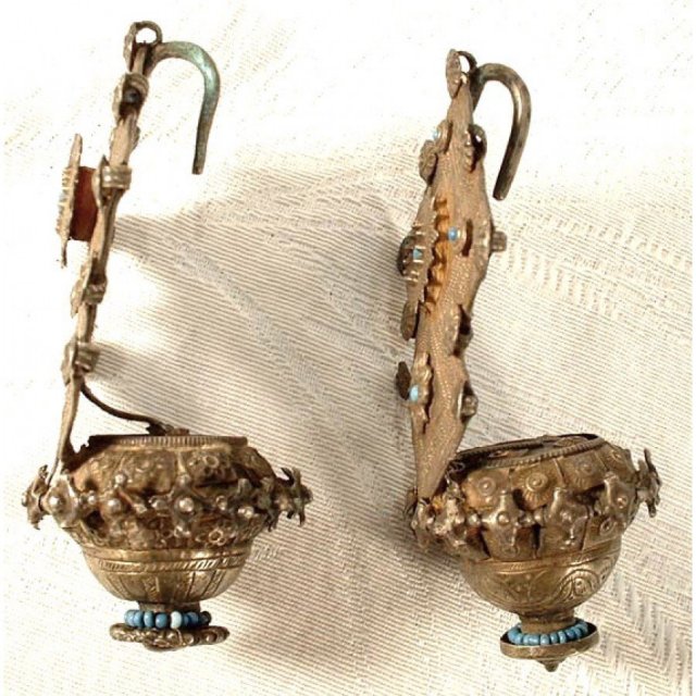 Antique Islamic Silver Earrings 19th century