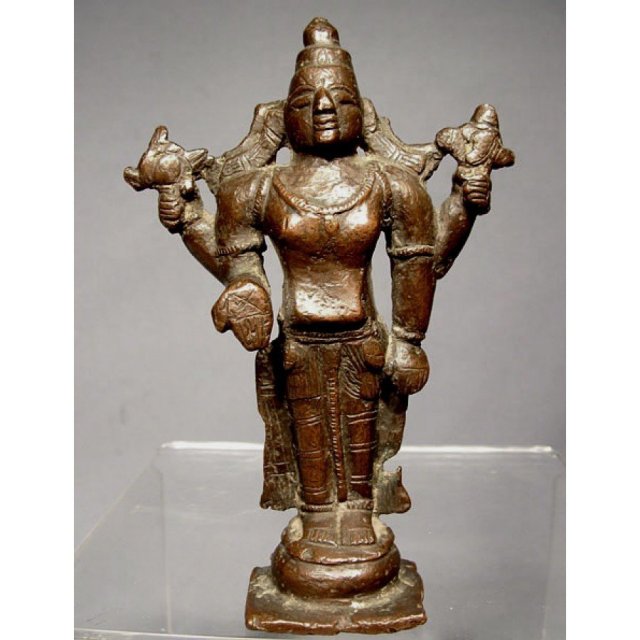 SOLD Indian Bronze figure of Vishnu 17th century