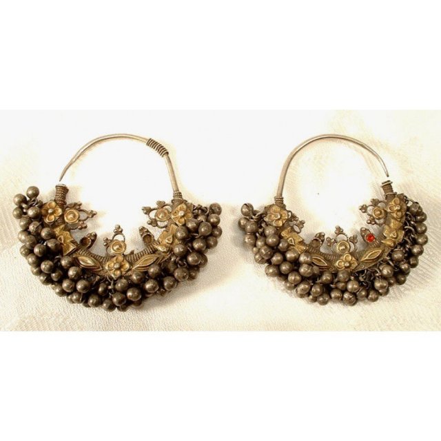 SOLD Antique Persian Islamic Silver Earrings 19th c