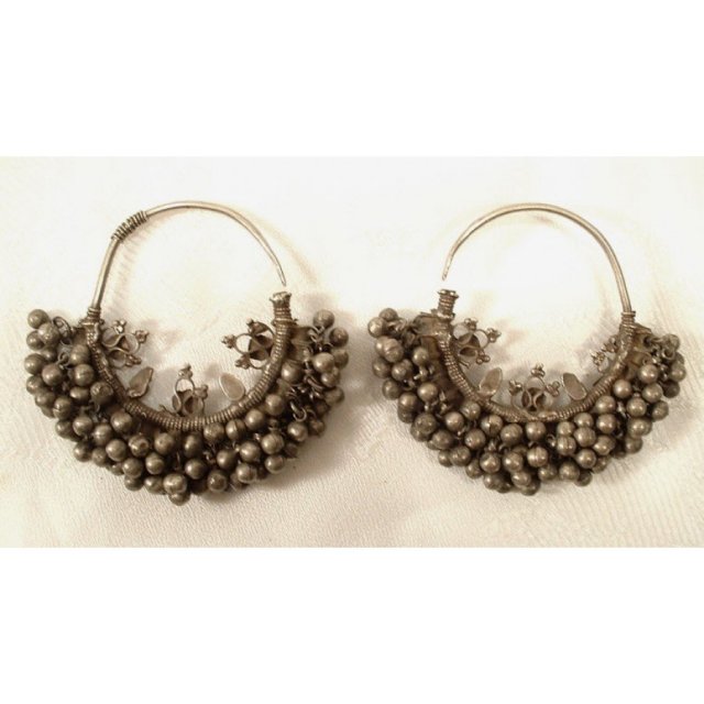SOLD Antique Persian Islamic Silver Earrings 19th c