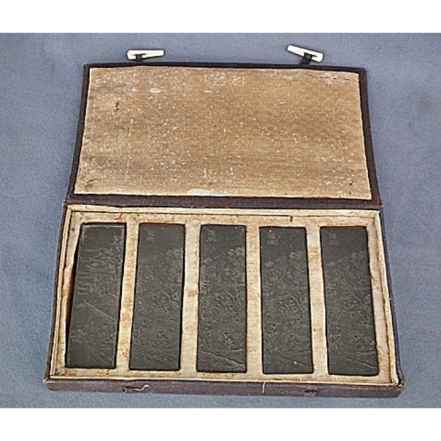 SOLD Antique 19th/20th century set Chinese Calligraphy Ink Sticks