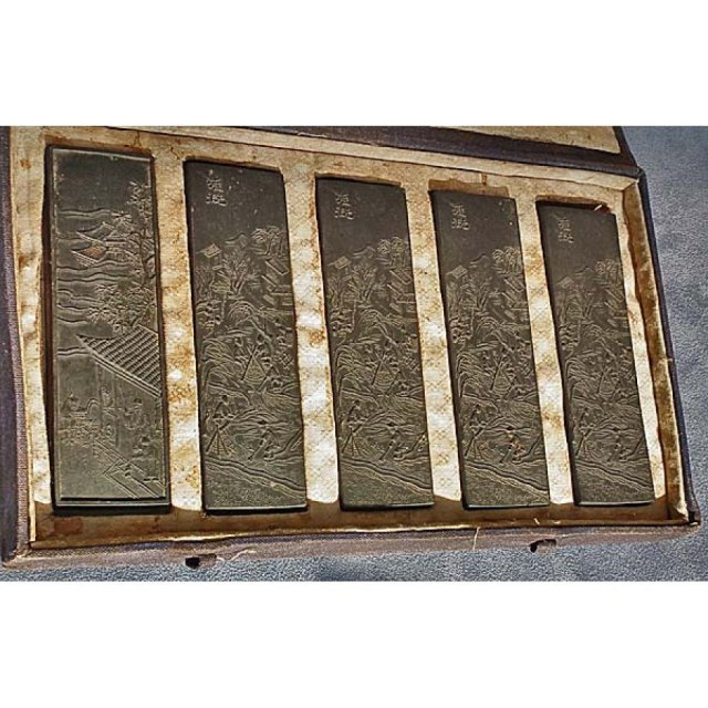 SOLD Antique 19th/20th century set Chinese Calligraphy Ink Sticks