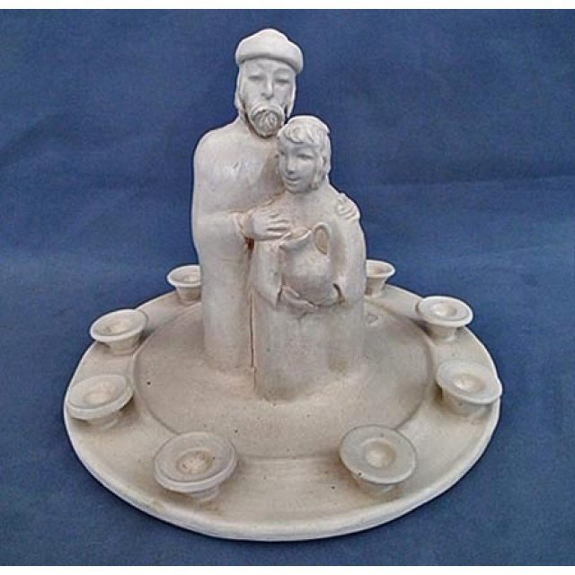 Jewish Hanukkah Menorah Porcelain sculpture by Bailey Stern Leslie