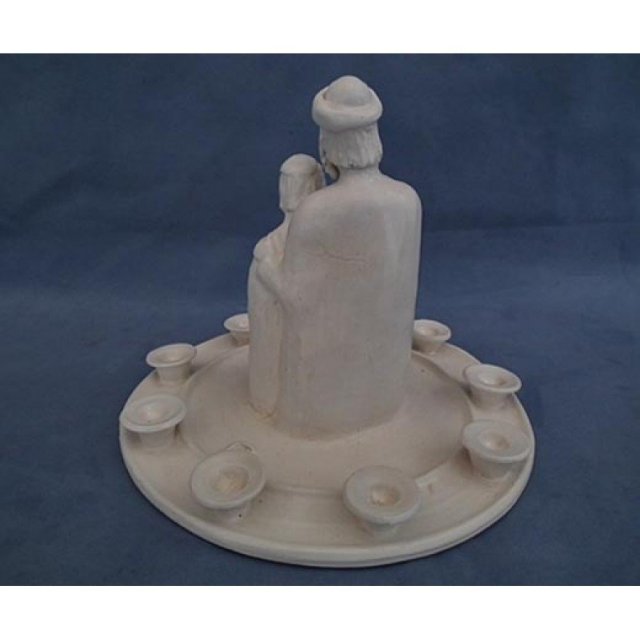 Jewish Hanukkah Menorah Porcelain sculpture by Bailey Stern Leslie