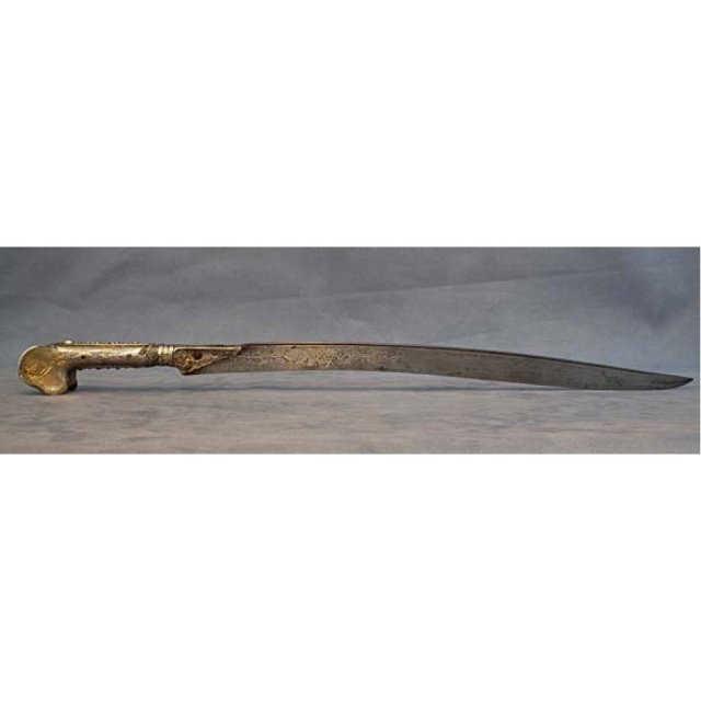 SOLD Antique Silver Turkish Ottoman Islamic Sword Yatagan Yataghan