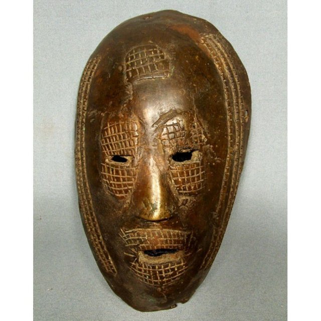 Antique African Bronze Mask circa 1900