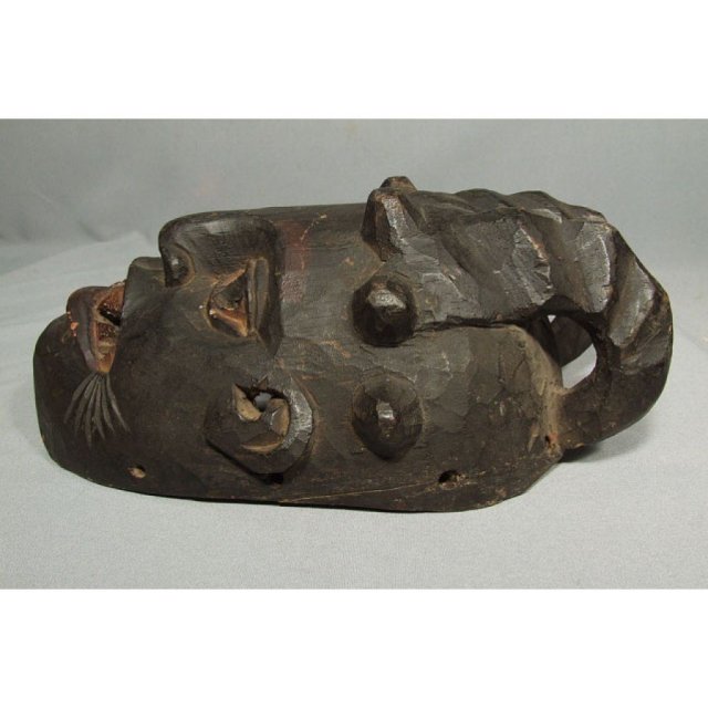 Antique African Horned Wooden Mask