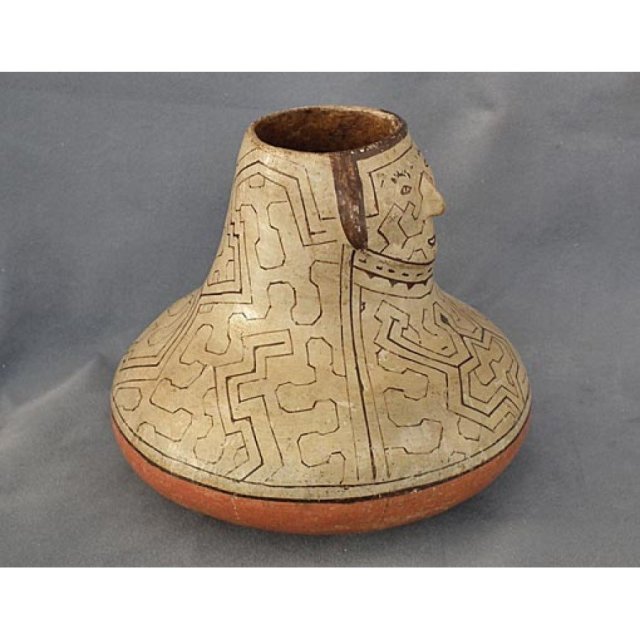 SOLD Peruvian Amazon Indian Shipibo Culture Pottery Effigy Vessel