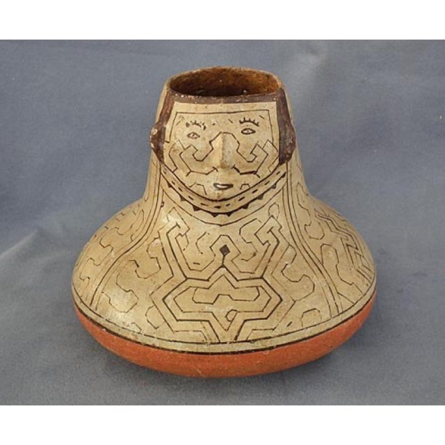 SOLD Peruvian Amazon Indian Shipibo Culture Pottery Effigy Vessel