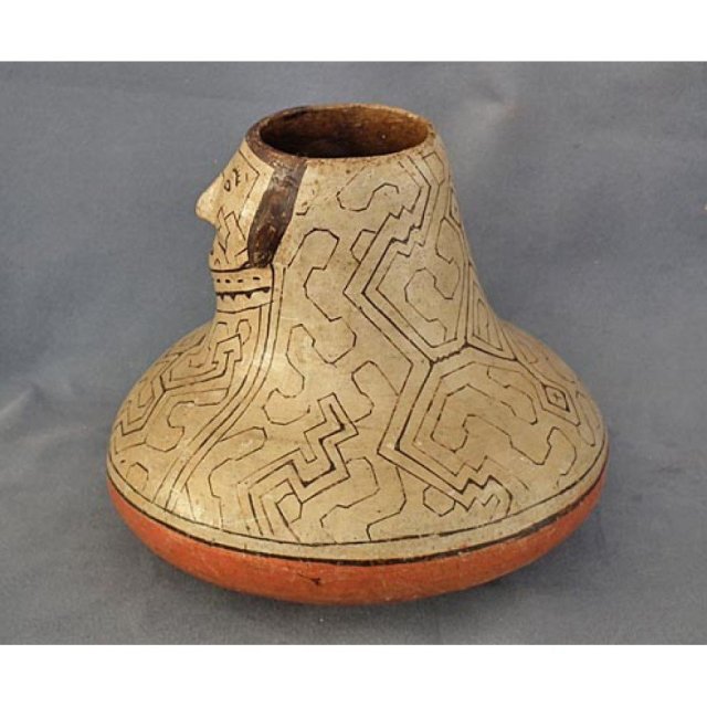SOLD Peruvian Amazon Indian Shipibo Culture Pottery Effigy Vessel
