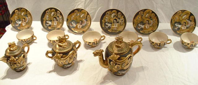 Antique Satsuma Tea Service Mejii Period, 1890