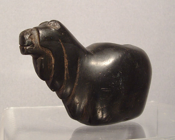 Pre Columbian Inca Black Stone Conopa Vessel