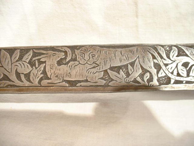 Indo Persian Tulwar Sword tigers 18th century