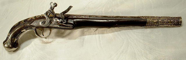 Antique Turkish Ottoman Pistol Gun, 18th cen