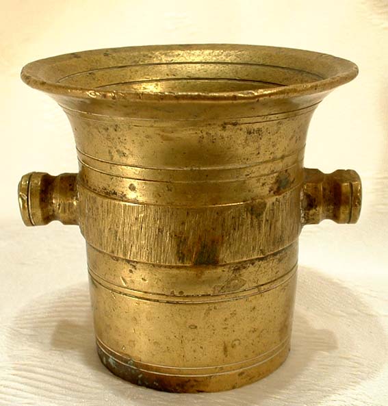 19th century Miniature pharmaceutical Brass Mortar