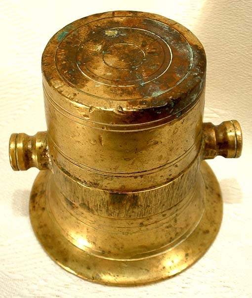 19th century Miniature pharmaceutical Brass Mortar