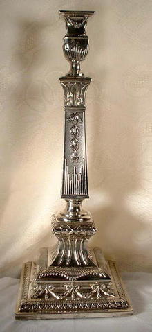 Imperial Russian-Polish Silver Candlestick 1900