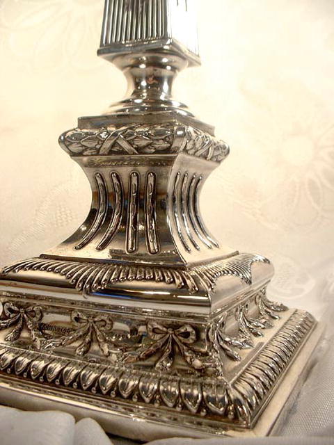 Imperial Russian-Polish Silver Candlestick 1900