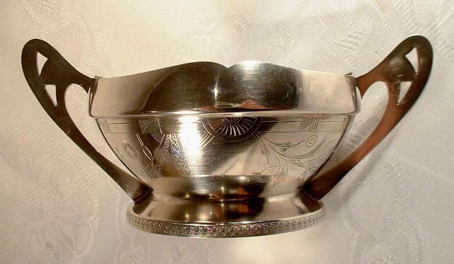 Russian Silver Art Nouveau Sugar Bowl, c.1900