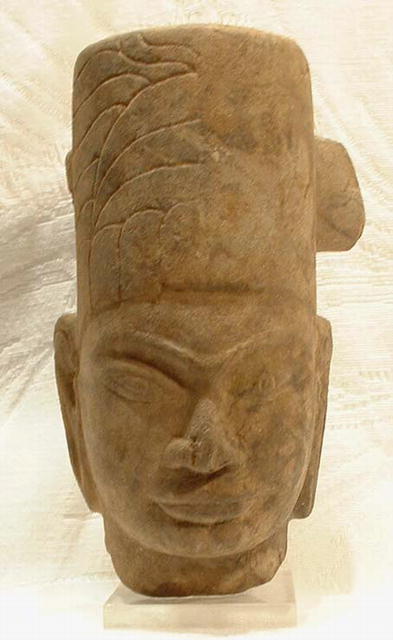 Antique Sandstone Khmer Head, pre-Angkor Era
