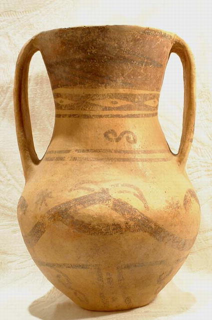 Antique Chinese Neolithic Pottery Amphora Majiayao culture